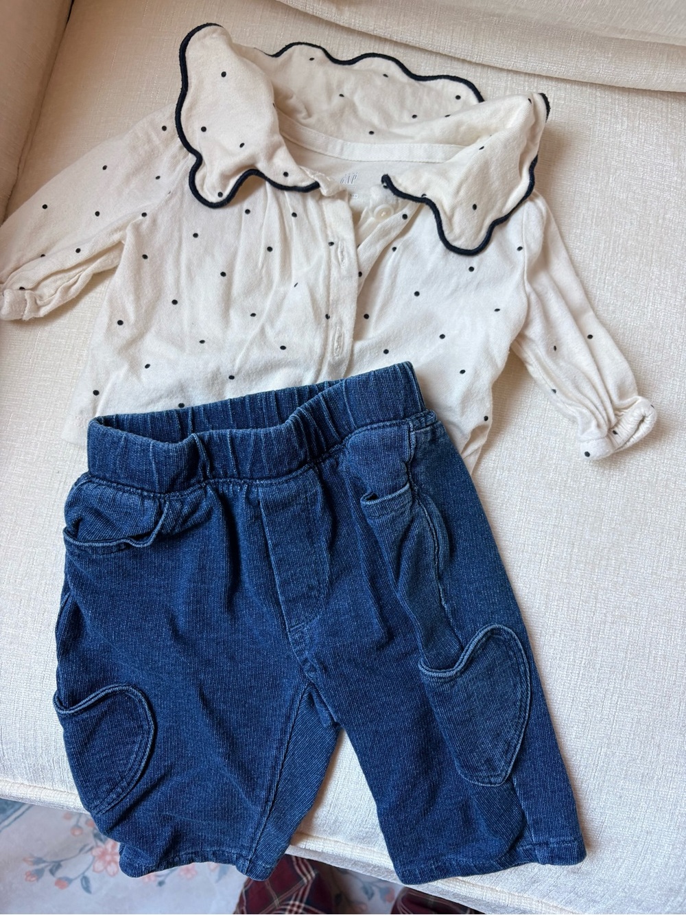 GAP Navy Heart-Patch Corduroy Shorts